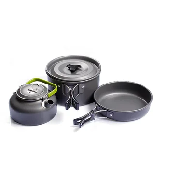 

Cookware Outdoor Camping Tableware Pot Picnic Canteen Survival Hiking Military Boiler Frying Teapot Set Kettle cutlery