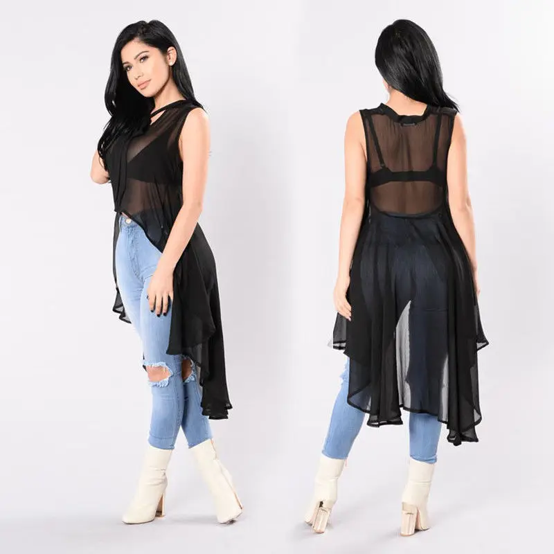 Hirigin Sexy Womens Transparent Fluoroscopy Sleeveless Loose Blouse Casual Shirt Summer Tops Hirigin Sexy Womens Transparent Fluoroscopy Sleeveless Loose Blouse Casual Shirt Summer Tops