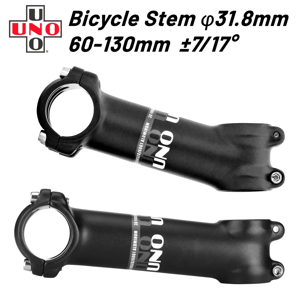 

UNO Mountain MTB Bike Stem Ultralight 7 17 Degree MTB Road Stem Fork 28.6 31.8mm 60/70/80/90/100/110/120/130mm Bicycle Kalloy