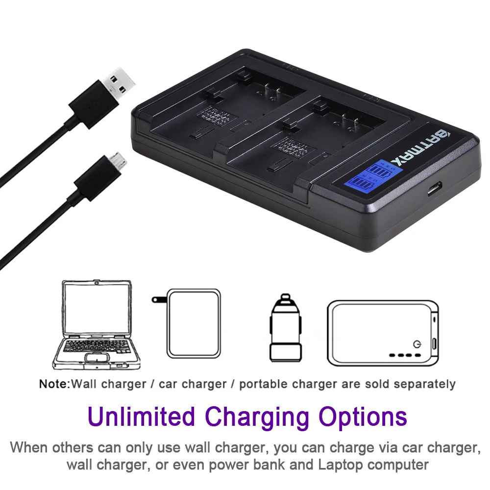 3000mAh NP-FH70 Battery + LCD Dual USB Charger 2Pcs for Sony NP-FH30 NP-FH40 NP-FH60 NP-FH50 NP-FH70 HDR-XR Series