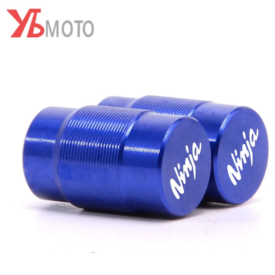 2 шт. аксессуары для украшения автомобильных шин колпачки для колес для kawasaki ninja 250 300 350 400 650 650R zx6r zx10r zx14r H2R - Цвет: 2PCS-Blue