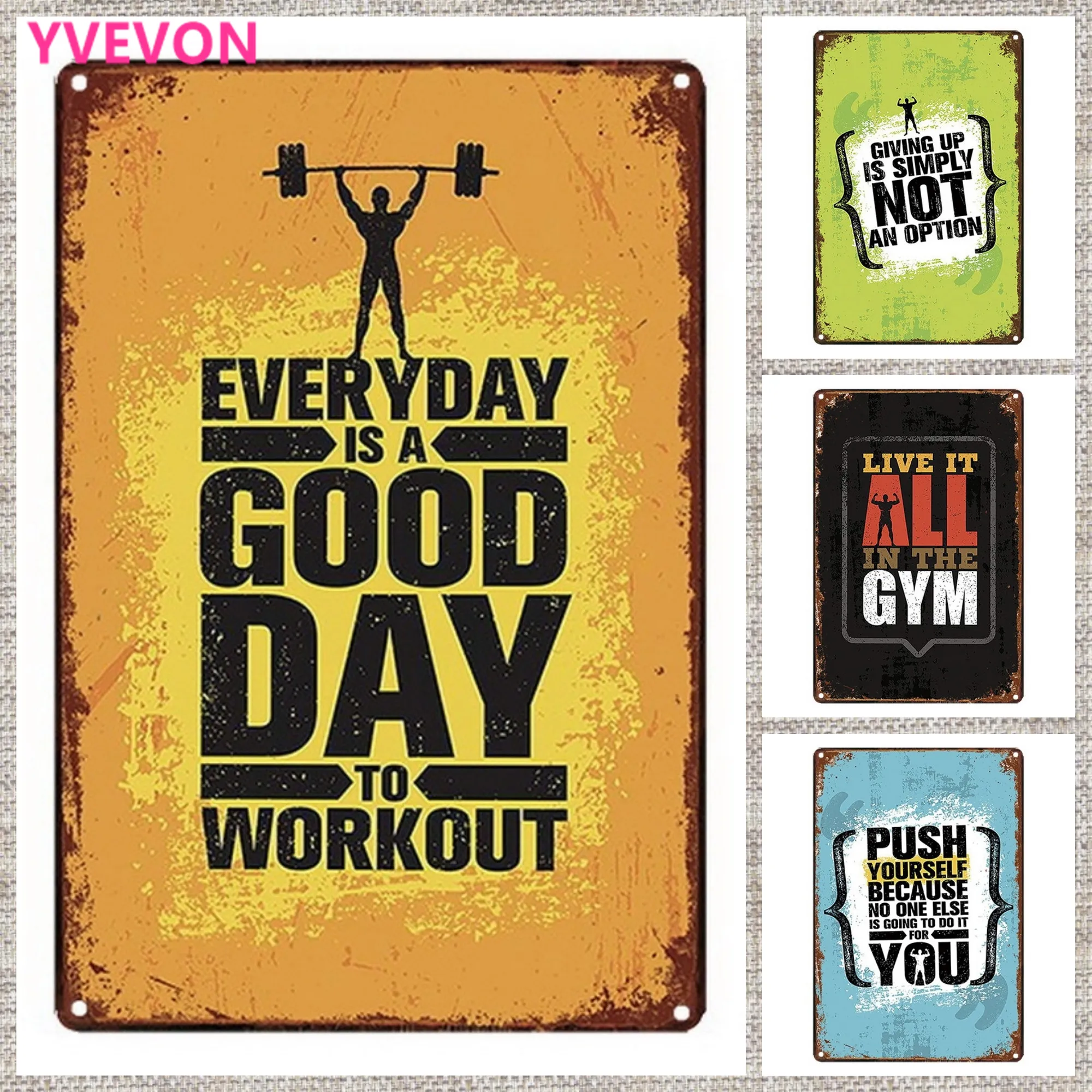 Good Day To Workout Metal Sign Vintage Home Gym Tin Plaque Retro Wall Decor Body Muscle Training Posters Iron 20x30cm Plaques Signs Aliexpress