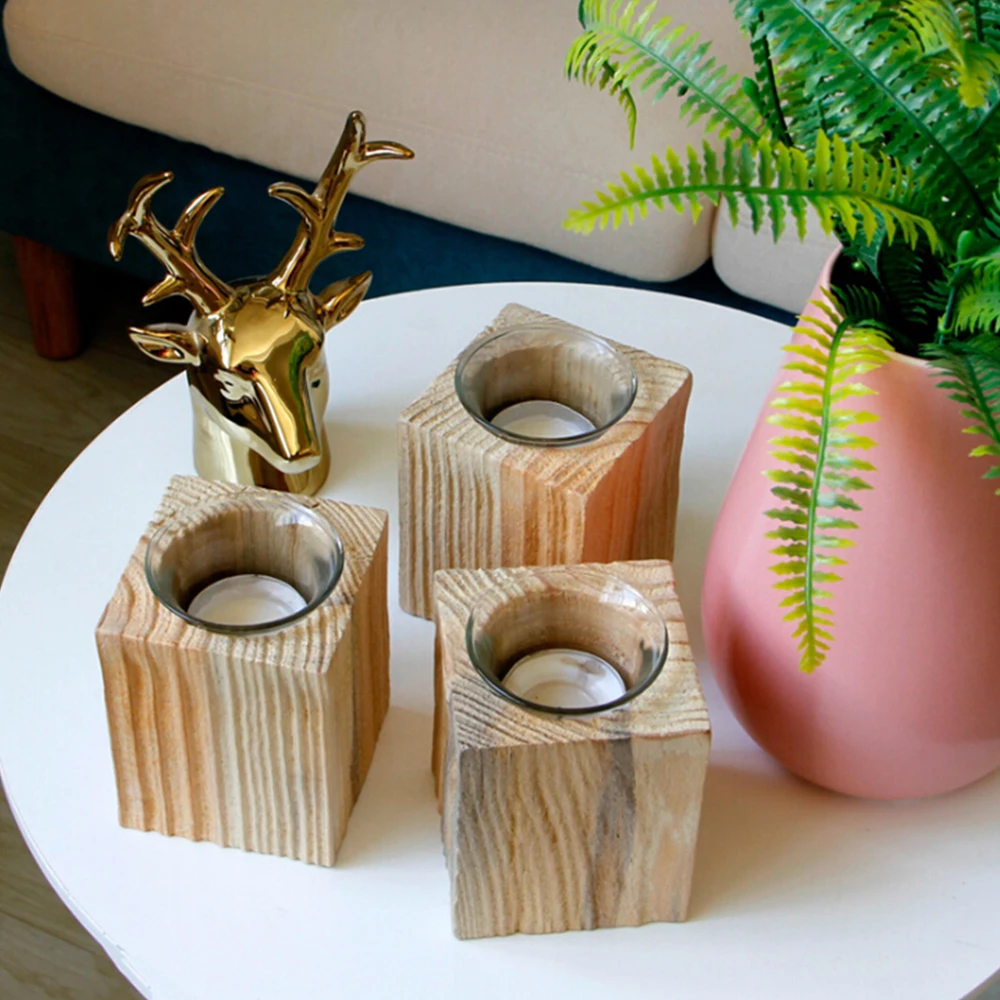 Рождественский деревянный подсвечник в виде фонаря, художественный подсвечник, украшения, вечерние подсвечники для дома, рождественской елки, подсвечник ручной работы, зимний Декор