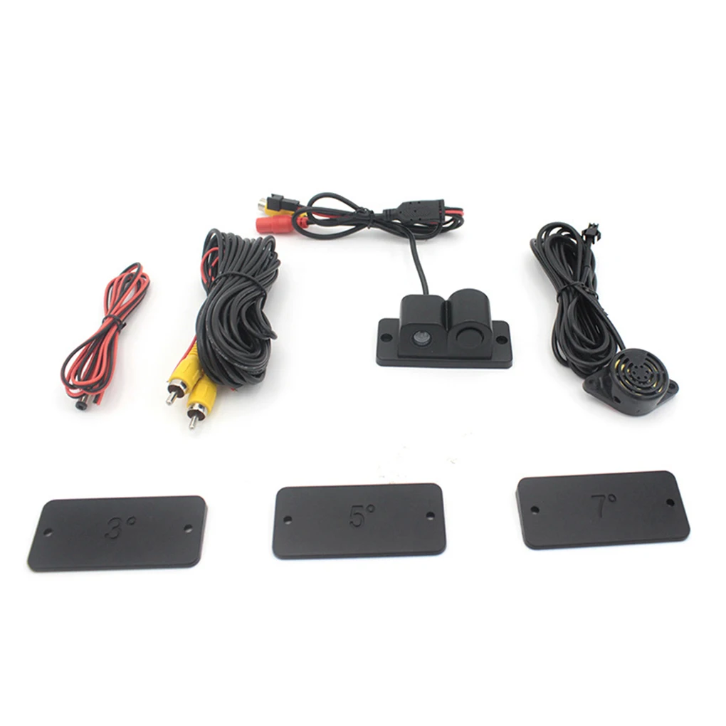 2 In 1 Auto Parking Sensor Sound Alarm Car Reverse Backup Video Wide Angle Car HD Reversing Rear View Camera