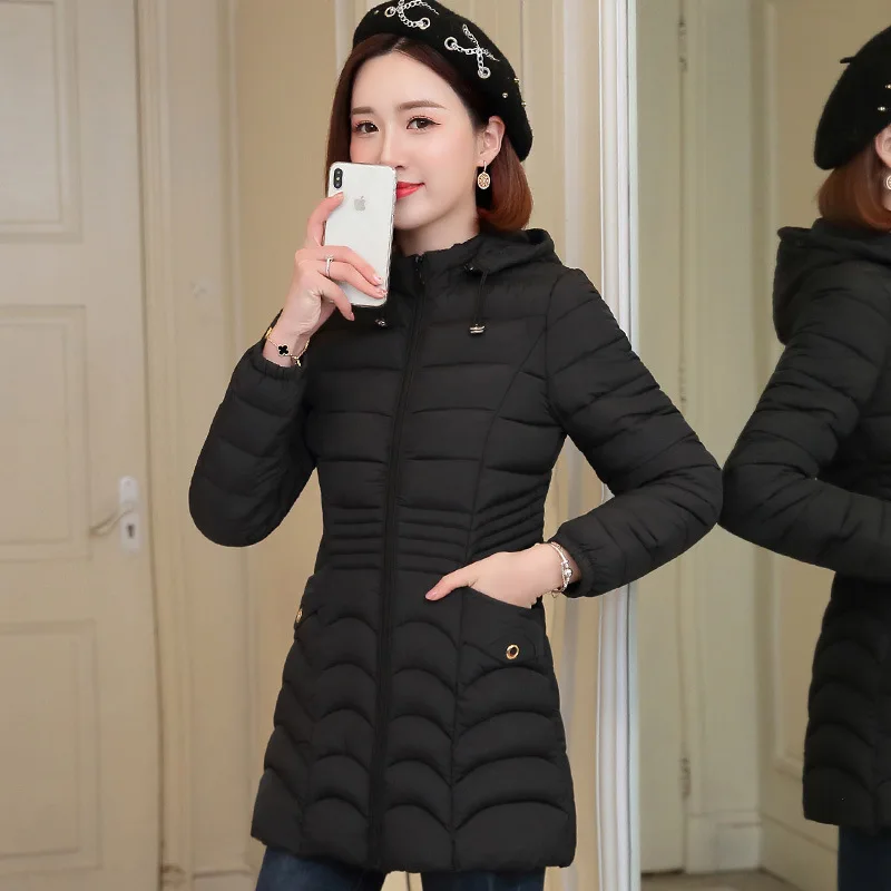 

Thin Cotton-padded Clothes WOMEN'S Coat Autumn And Winter 2019 New Style WOMEN'S Dress Korean-style Slim Fit Slimming Cotton-pad