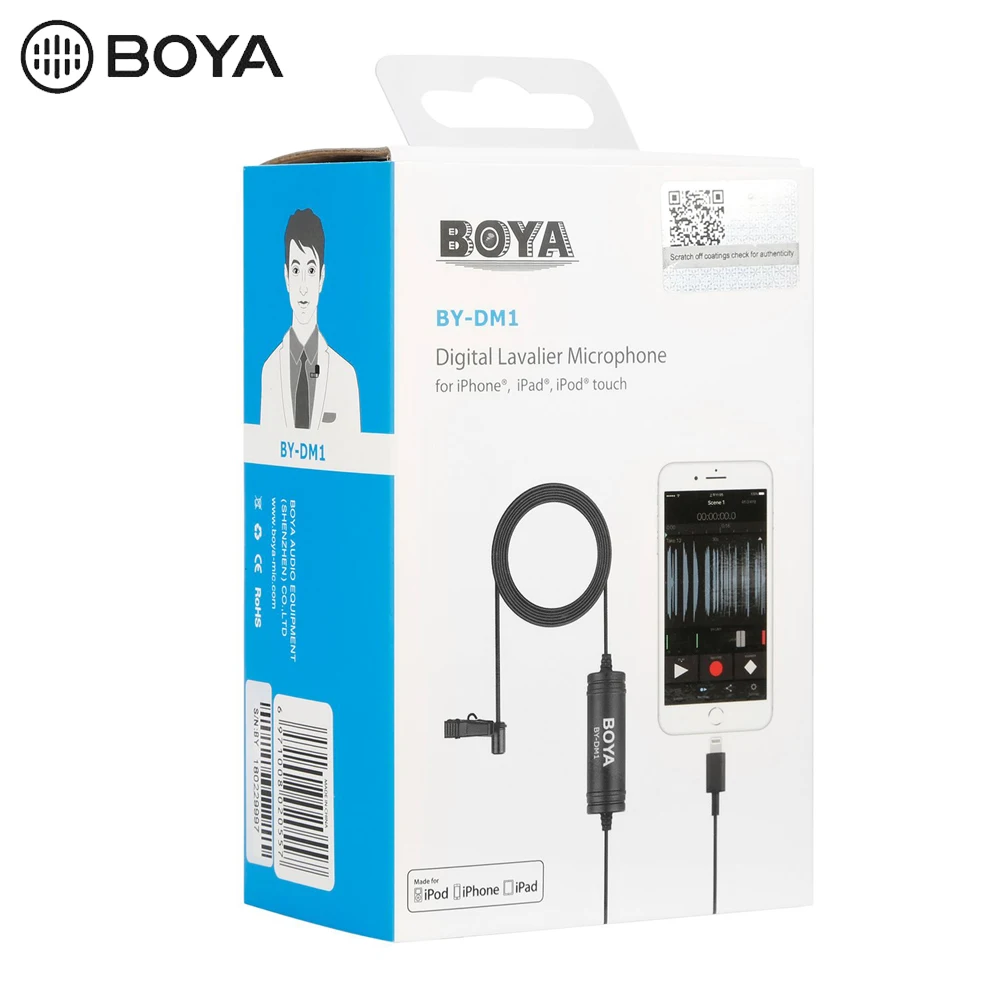 BOYA BY-DM1 Lavalier микрофон для iOS iPhone Xs Xr 8 7 SE 6S iPad Pro Air mini 2 iPOD TOUCH MFi Сертифицированный разъем Lightning