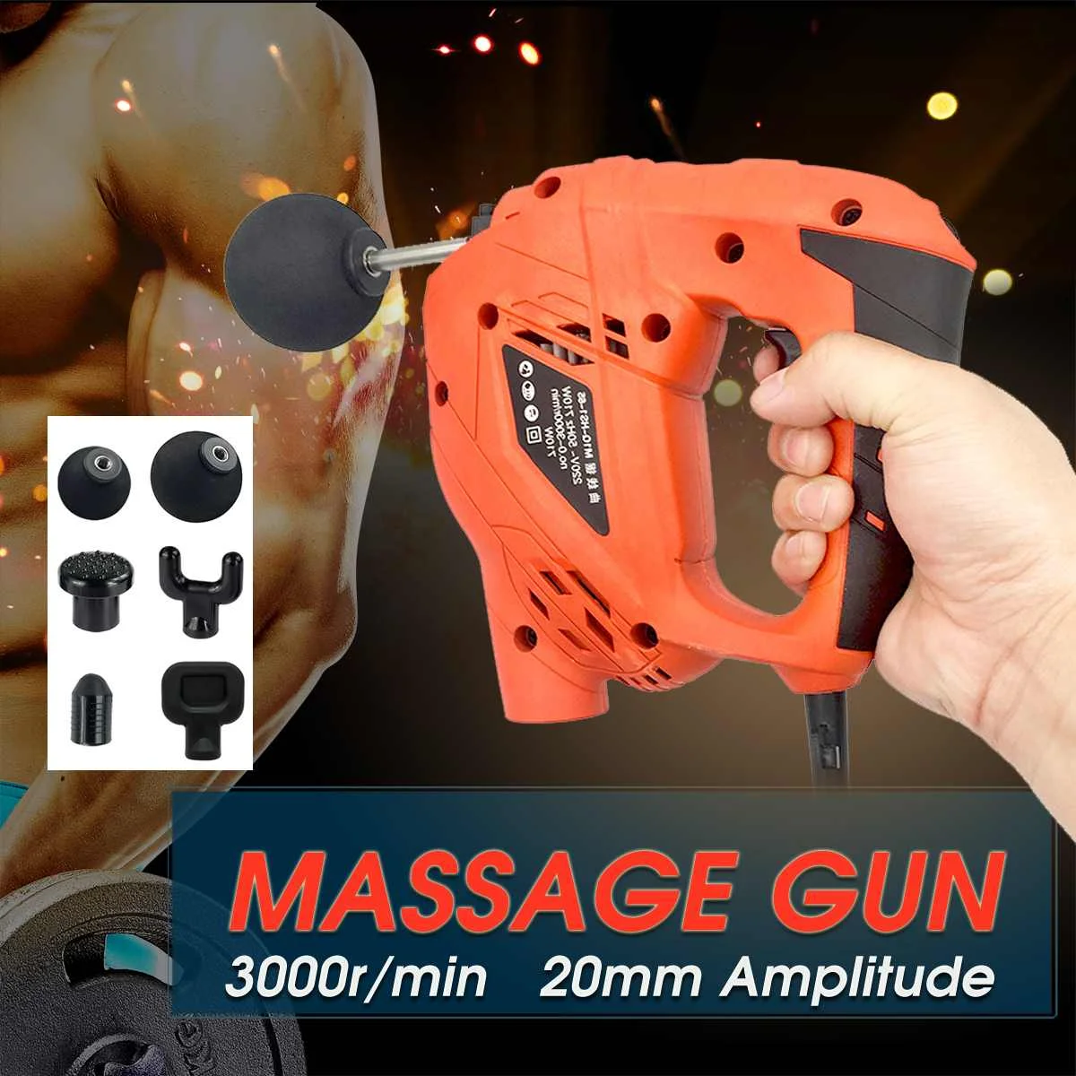 

6 Level Electric Muscle Massage-Gun High Frequency Vibrating Muscle Relief Pain Training Exercising Body Relaxation Slimming