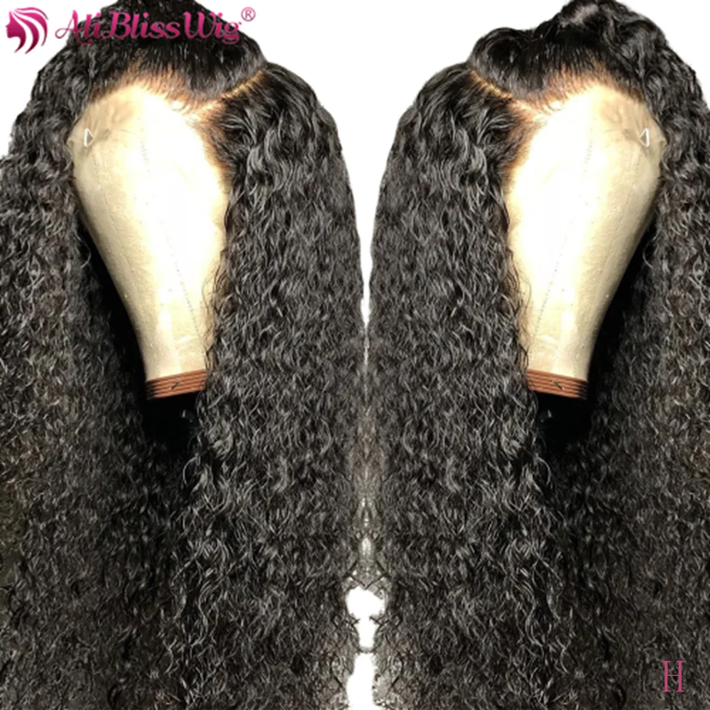 Кудрявые человеческие волосы парик 360 фронтальный парик шнурка предварительно выщипанные с волосами младенца 150% 360 парик шнурка высокое соотношение Remy малазийский кудрявый парик