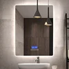 Rectangle Bluetooth Smart Bathroom Makeup Mirror WIth LED Light human body induction Anti-fog Backlight Wall Hanging Mirrors 6