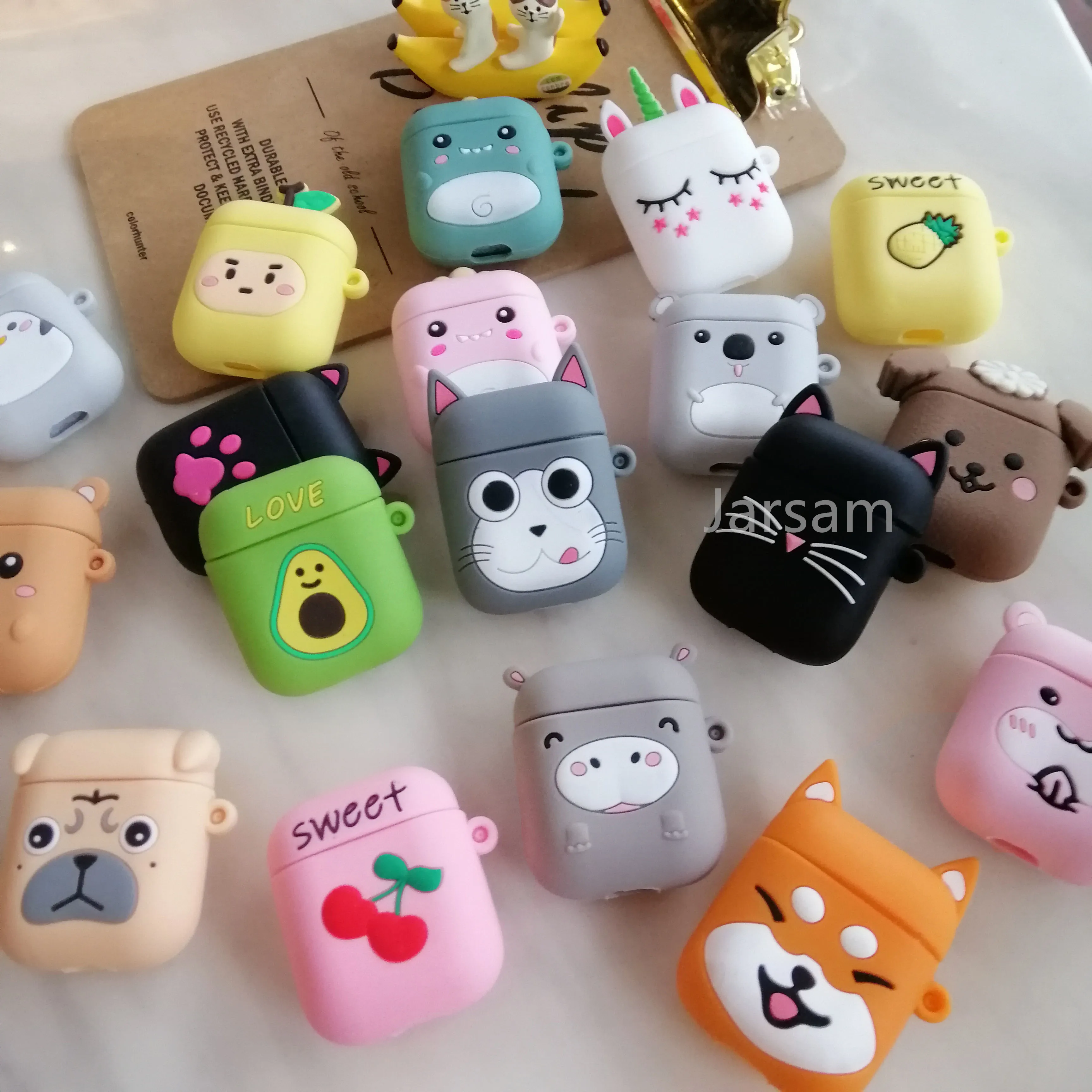 Cute Cartoon Silicone Cases For Airpods 1 2 Protective Wireless Earphone Charging Cover For Airpods case