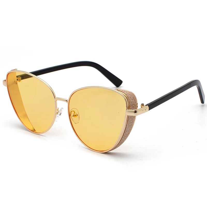 Pro Acme, модные солнцезащитные очки "кошачий глаз" для женщин, фирменный дизайн, солнцезащитные очки, женские трендовые уникальные женские очки, красные линзы, UV400, PD1405 - Цвет линз: C6 yellow
