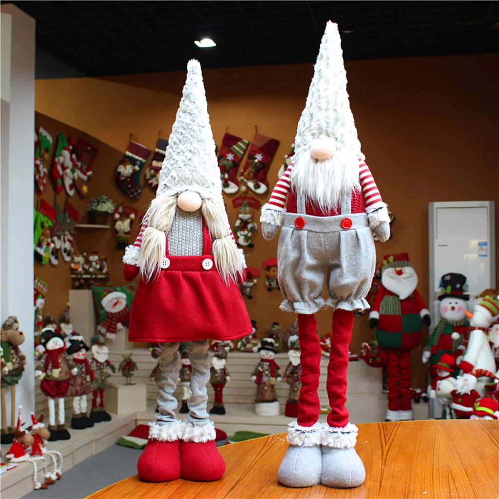 Christmas Swedish Santa Gnome Plush Doll Ornament Girl Elf Toys Decor Kids Gifts