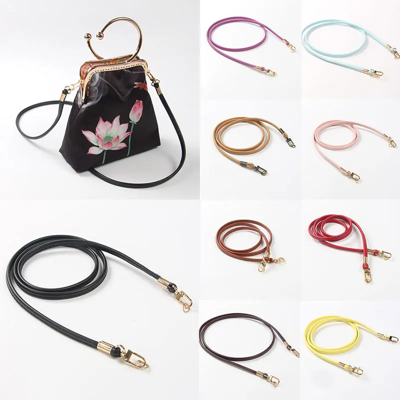 Candy Color Crossbody Small Carry Strap Soft Handbag Handle Bag Accessories PU Strap Sholder Bag Belts Leather Thin Crossbody