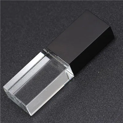 JASTER USB 2,0 Кристалл Пользовательский логотип кристалл памяти флэш-накопитель с подарочной коробкой 4 ГБ 8 ГБ 16 ГБ 32 ГБ 64 ГБ(более 10 шт бесплатный логотип - Цвет: black
