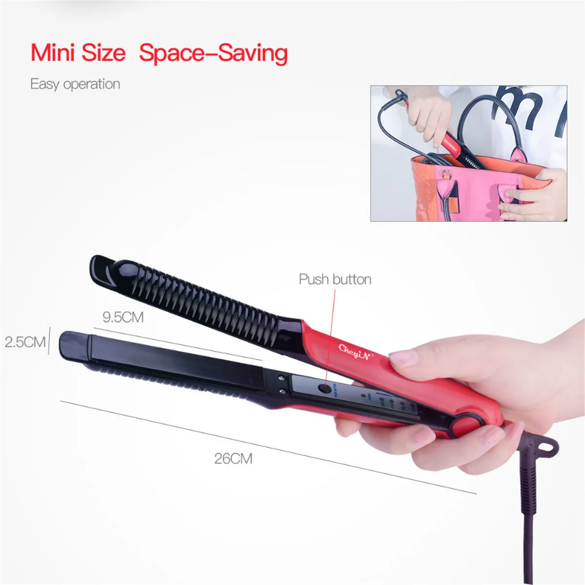 Alisador de Cabelo 2 em 1 Ckeyin Profissional Ferro Curling Temperatura Ajustável Curler Ferros Ferramentas Estilo & 11 Beleza e saúde