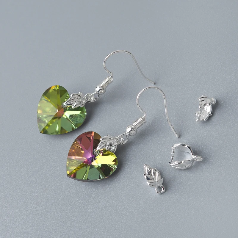 DoreenBeads медные зажимы для подвесок застежки в виде листьев посеребренные серьги
