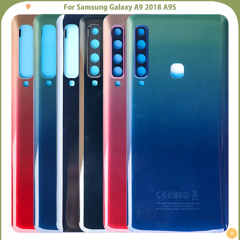 Задняя крышка для SAMSUNG Galaxy A9 2018 A920 стеклянный корпус чехол с рамкой объектива