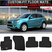 Автомобильные коврики для Mitsubishi ASX RVR Outlander Sport 2010- нейлон черный ковер лайнер передний задний интерьер