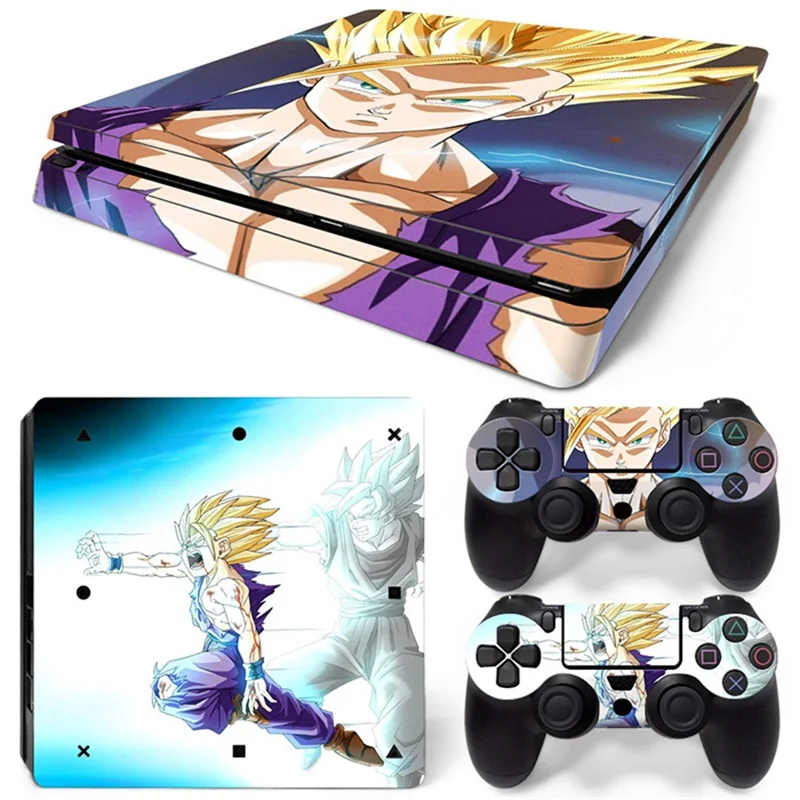 Anime Goku Vinyl Skin Sticker for PS4 Slim Console and 2 Controllers Decal Cover Game Accessories