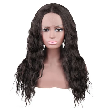 

Black Star Lace Front Wigs Long Curly Wavy Natural Color Hight Temperature Synthetic Wigs 130% Density Wigs 260g for Women