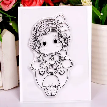 

New girl cartoon pattern Stamp And metal die Scrapbooking Alphabet Stamp Embossing Craft making Silicone Transparent Stamps