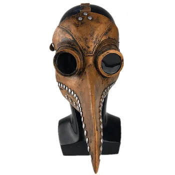 

Halloween Led Plague Doctor Latex Mask Light Masquerade Mascara Long Nose Beak Bird Crow Cosplay Steampunk Halloween Accessories