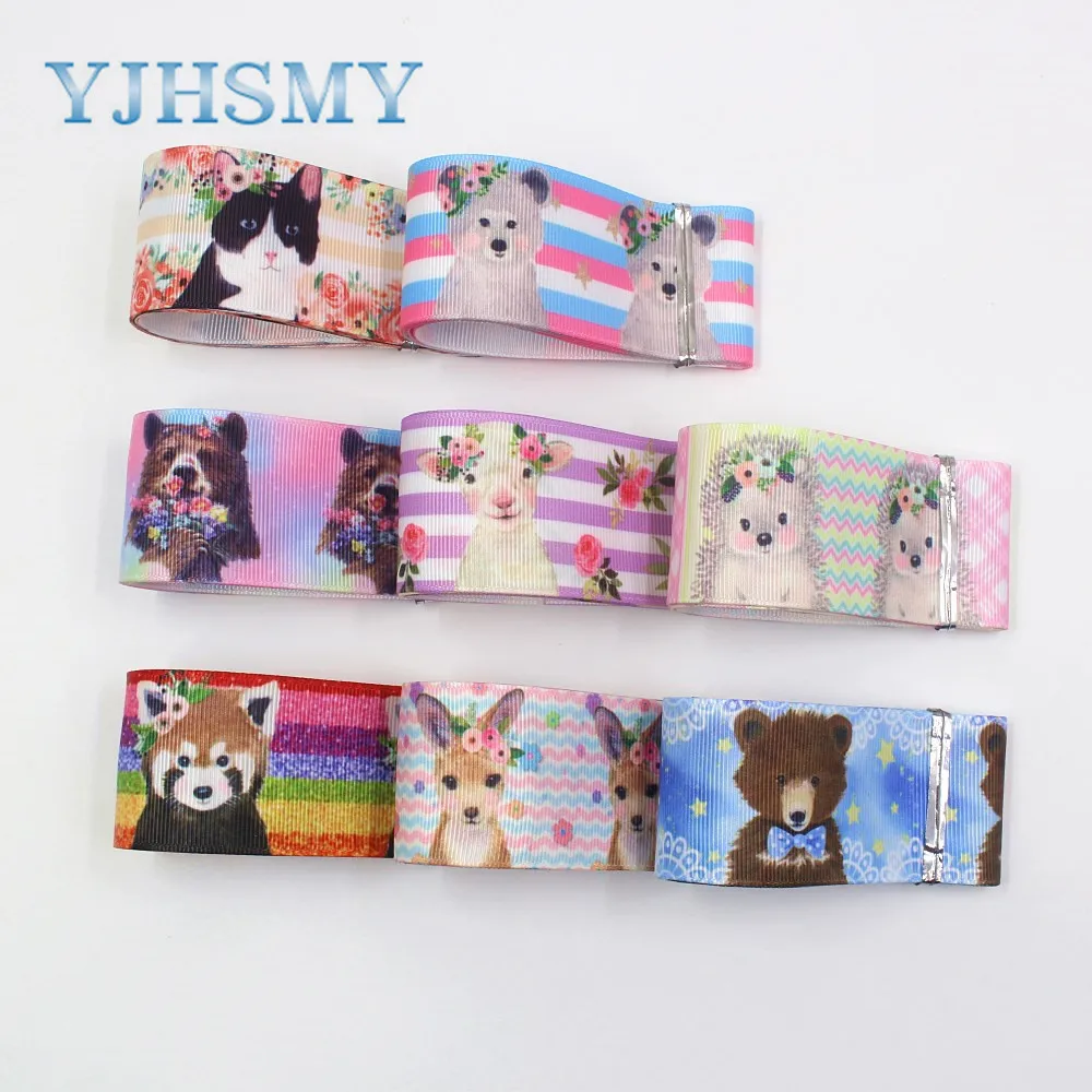 I-19906-2077 38 мм 5 двор мультфильм животных корсажная лента с рисунком DIY ручной работы