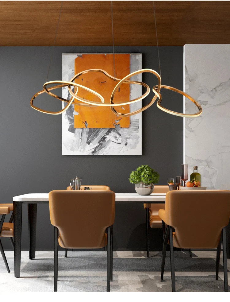 Simple light luxury chandelier creative dining restaurant bar minimalist personality art lamps kitchen chandelier