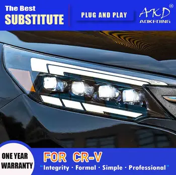 AKD LED Headlights for Honda CR-V 2012-2014 – DRL, Turn Signal, High Beam with Angel Eye Projector Lens