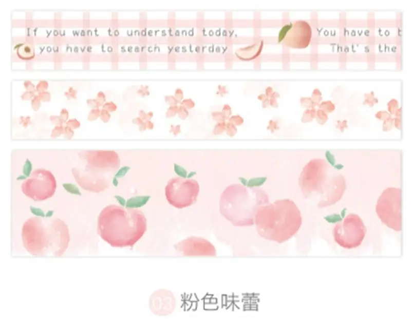 03peach 3 рулона/упаковка Васи Маскировочная лента набор конфет животных Цветок бумага кактус Маскировочные ленты японский васи лента Diy Скрапбукинг стикер - Цвет: 03peach
