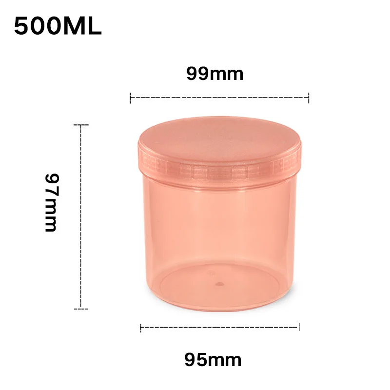 500ML-5 1000 мл пустой пластиковый контейнер для косметики, твердая пудра, контейнер для макияжа, для путешествий, многоразовые бутылки с внутренней крышкой, пищевой - Цвет: 500ML-5