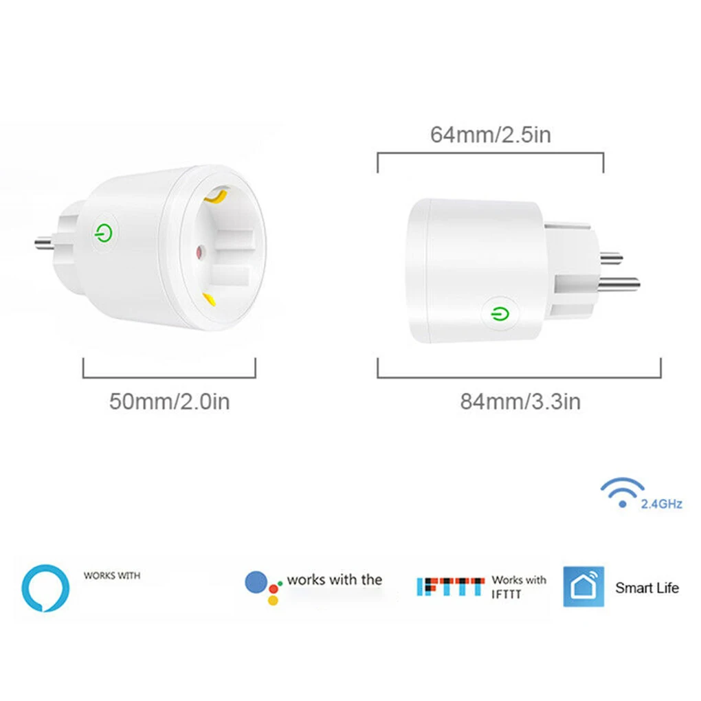 Умная розетка Wifi, умная розетка 10A/16A с монитором питания, беспроводная умная розетка с Google Home Alexa, Голосовое управление