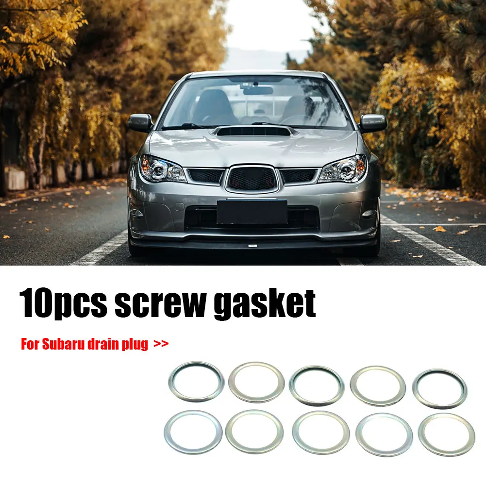 10pcs Oil Drain Plug Crush Washer Gaskets Car Accessories Gasket Washers Seals for Subaru 1985- 11126AA000 Set of 10