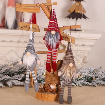

New Handmade Santa Doll Knitted Plush Gnome Doll Christmas Tree Wall Hanging Pendant Christmas Tree Decor Christmas Ornaments
