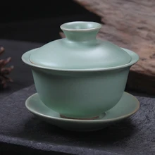 [GRANDNESS] Традиционный китайский чай набор Ruyao Gaiwan Celadon Gongfu Чайный набор супница чашка миска Gaiwan 120 мл Gaiwan чайный набор Ru Kiln