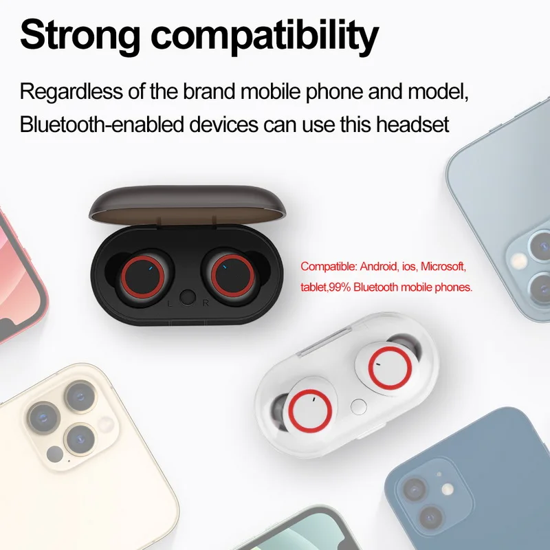 2021 TWS Wireless Bluetooth 5.0 Earphone Touch Control 9D Stereo Headset with Mic Sport Earphones Waterproof Earbuds LED Display