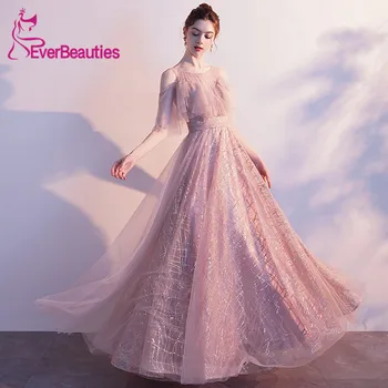 

Abiye Gece Elbisesi Tulle Evening Dress Long 2020 Shiny Women Prom Party Dresses Abendkleider Robe De Soiree