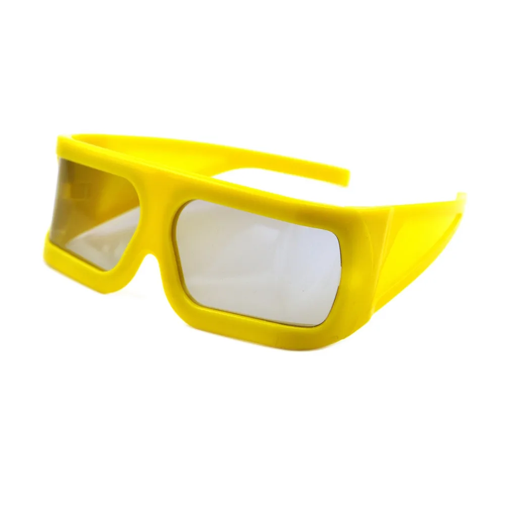 Большие желтые незаскладывающиеся универсальные 3d очки 30 шт. 0/90 градусов