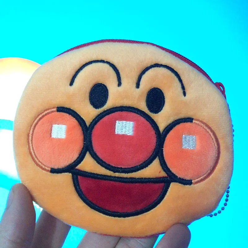 New Anime Cartoon  Plush Purse Wallet Black Cat Pikachu Mouse Bear Coal Seasame Street Anpanman Baikinman Mike Coin Bag (9)