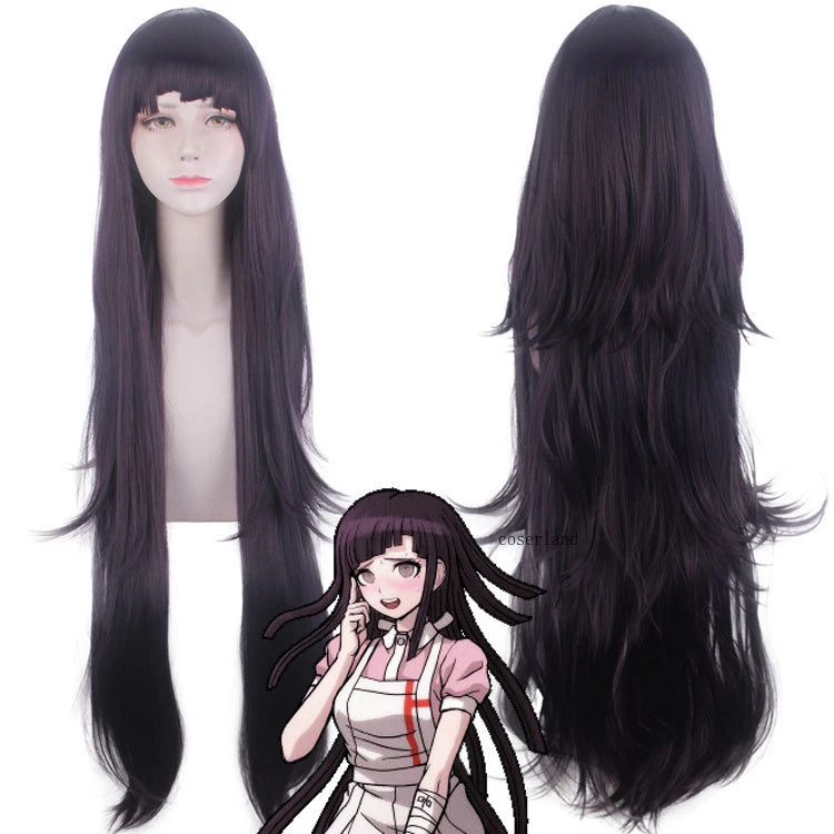 Goodbye Despair Mikan Tsumiki Cosplay Wig Girls Women Black Purple Long Wig For Halloween Danganronpa Synthetic Wig Wig Cap Anime Costumes Aliexpress