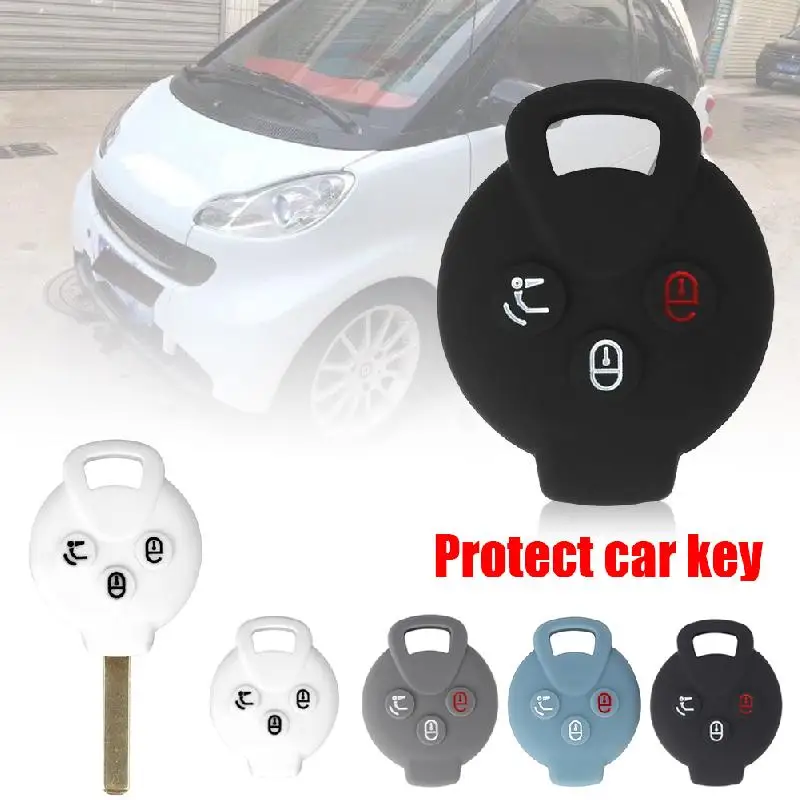 1 шт. 3 кнопки силиконовый чехол для ключей брелок крышка FiFortwo Forfour City купе родстер