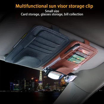 

Car Sun Visor Storage Card Holder PU Leather Storage Bag For Car Sun Visor Installation Box Eye Frame Car Accessories Supplies