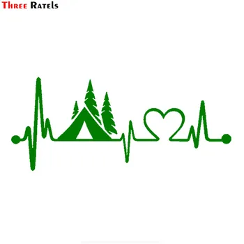

Three Ratels FTZ-44# 20x8.6cm Tent Camper Heartbeat Lifeline Monitor Camping Decal Sticker Car Truck Car Styling Vinyl Decals