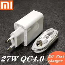 Зарядное устройство Xiao mi 27 Вт Оригинальное быстрое зарядное устройство mi EU QC 4,0 турбо адаптер type C для mi 9 pro se 9t CC9 redmi note 7 8 pro K20 pad 4
