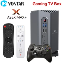 Игровой ТВ приставка Android 9,0 Amlogic S922X A95X MAX PLUS Smart tv Box 4GB 64GB Dual mimo Wifi 4K 1000M PLEX медиасервер