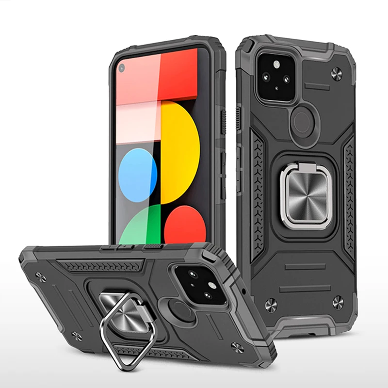 Магнитный металлический чехол с кольцом-держателем для телефона HUAWEI P30 Lite PSmartZ P40