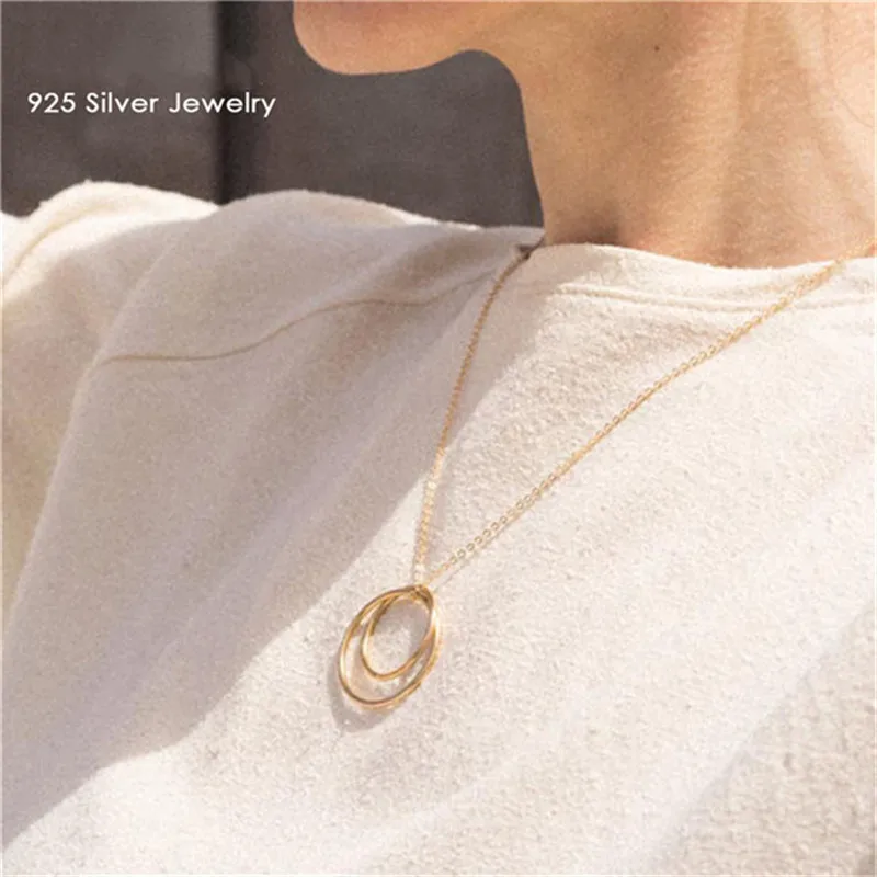 Твердые 925 серебряные ожерелья для женщин офисные Подвески в виде сердца Простой дизайн цепи аксессуары ожерелье хорошее ювелирное изделие