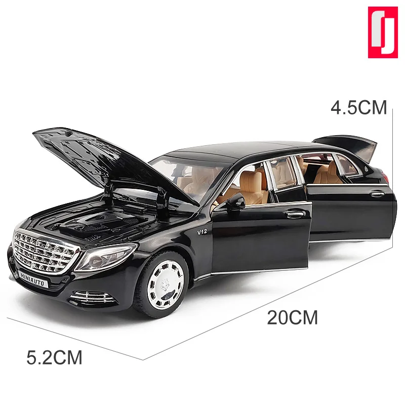 1:32 металлический игрушечный автомобиль модель Maybach S650 брелок для автомобильных ключей, Diecasts Автомобили со звуковым светильник оттягиваемая назад машина хранения детских игрушек для детей Подарки - Цвет: no box