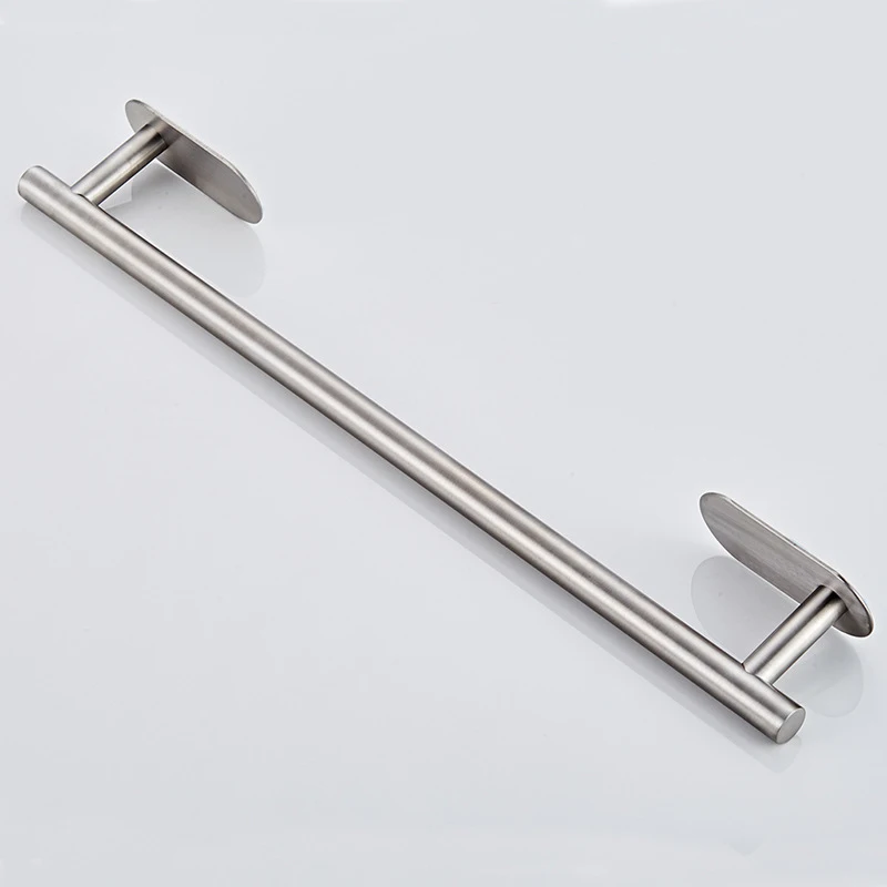 40cm Stainless Steel Towel Holder Self Adhesive Wall Mounted Hanging Bar Rod Towel Rack Toilet Bathroom Balcony Storage Holder