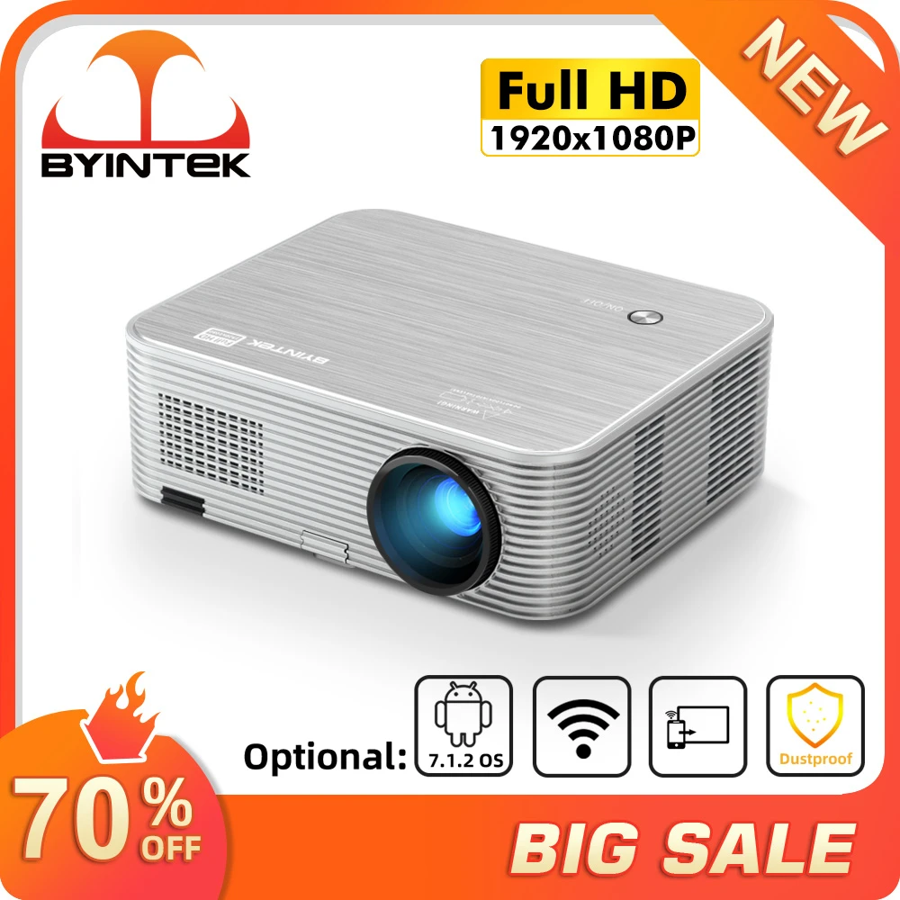 BYINTEK K15 Dust-proof Full HD 4K 300inch 1080P Smart Android Wifi 3D LED Video Projector best 4k projector